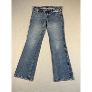 Gap Jeans Womens 30 Blue Premium Bootcut Distressed Denim Mid Rise‎ Faded